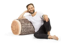 Sitting Point Hocker Wood 60 l Natur Holzoptik-Muster