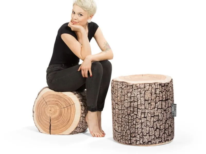 Sitting Point Hocker Wood 60 l Natur Holzoptik-Muster