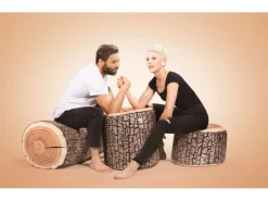 Sitting Point Hocker Wood 100 l Natur Holzoptik-Muster