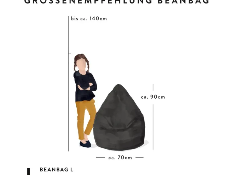 Sitting Point Sitzsack BeanBag Fluffy 120 l Herz-Muster