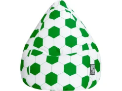 Clearance Sitting Point Sitzsack BeanBag Fankurve 220 l Fußball-Muster Grün-Weiß