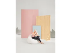 Best Sitting Point Sitzsack BeanBag Fluffy 120 l Herz-Muster Weiß