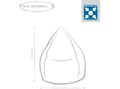 Best Sitting Point Sitzsack BeanBag Fluffy 120 l Herz-Muster Weiß