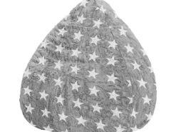 Sitting Point Sitzsack Fluffy 120 l Grau Herz-Muster