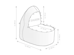 Sitting Point Sitzsack Shark Brava 260 l Bunt Haifisch