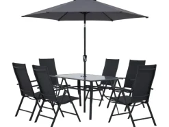 Sitzgruppe Townsville 8-tlg. Aluminium Anthrazit