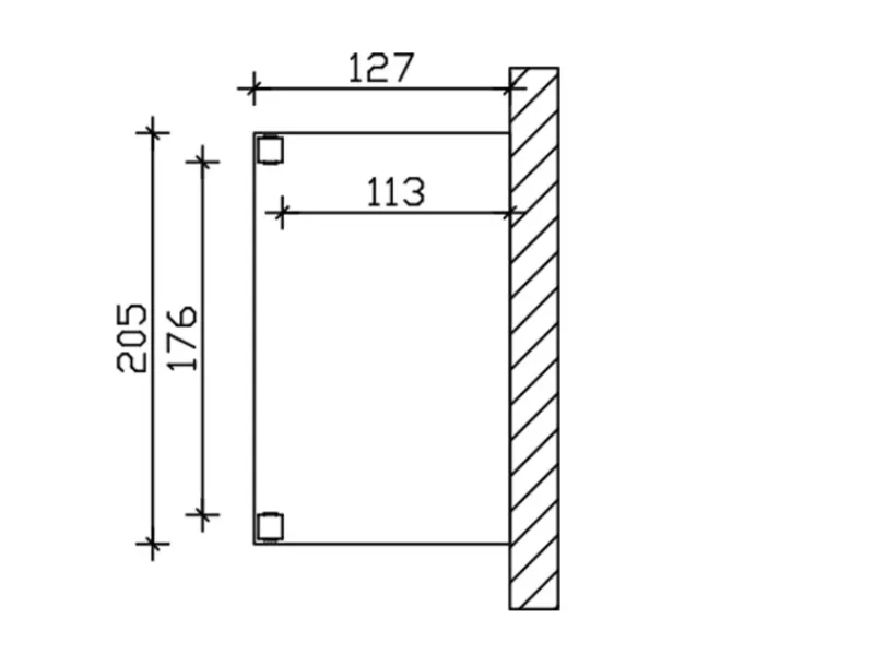 Hot Skan Holz Vordach Sellin 205 cm x 126 cm Natur Unbehandelt Natur / Unbehandelt