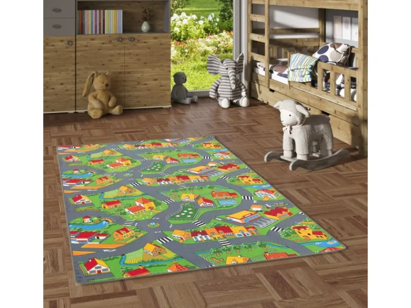 New Snapstyle Kinder Spiel Straßenteppich Grün 80x160cm