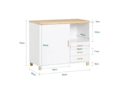 Sale SoBuy Aktenschrank Druckertisch mit 3 Schubladen und 1 Tür Sideboard für Büro ASK07-WN