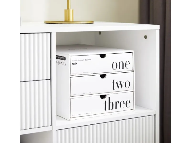 SoBuy Aktenschrank Druckertisch mit 3 Schubladen Sideboard für Büro Weiß ASK11-W