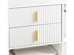 SoBuy Aktenschrank Druckertisch mit 3 Schubladen Sideboard für Büro Weiß ASK11-W