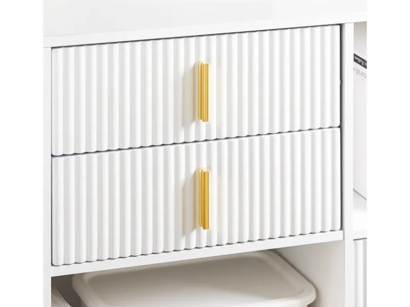 SoBuy Aktenschrank Druckertisch mit 3 Schubladen Sideboard für Büro Weiß ASK11-W