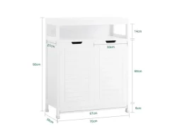 SoBuy Badkommode Kommode Sideboard Flurschrank Badezimmerschrank Weiß BZR121-W