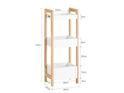 SoBuy Badregal in weiß/KautschukholzStandregalKüchenregalFRG226-WN