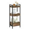 Outlet SoBuy Badregal mit 3 Ablagefächern Holz Metall Vintagebraun FRG226-F