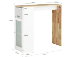 SoBuy Bartisch Esstisch Balkontisch Küchentisch Bistrotisch Stehtisch FWT99-WN