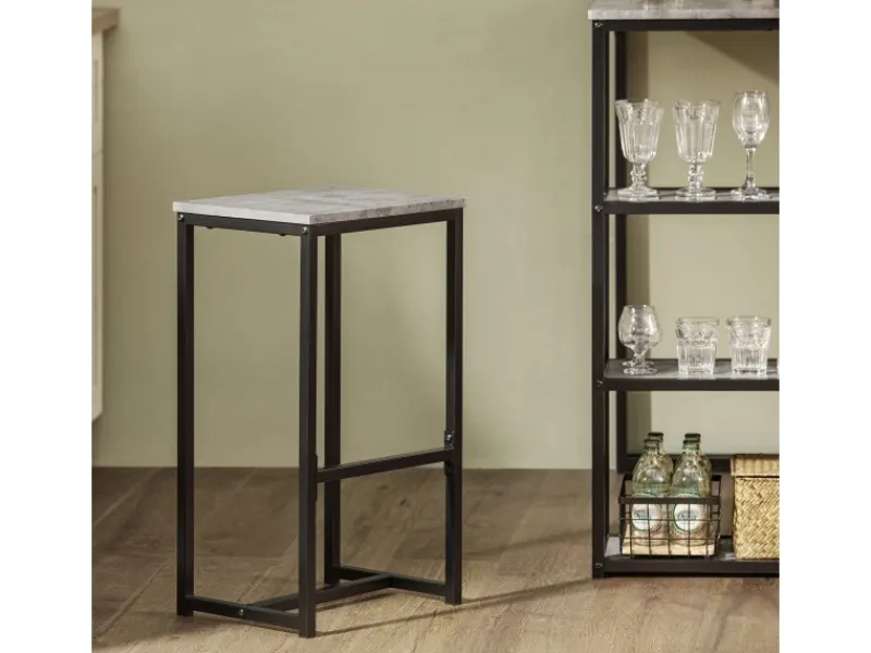 Discount SoBuy Bartisch mit 2 Barhockern Holz Metall Natur Schwarz OGT43-F