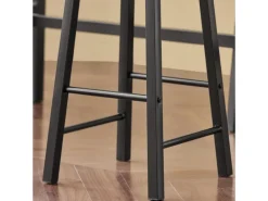 New SoBuy Bartisch Set 5-teilig Essgruppe Esstisch mit 4 Hockern Braun-Schwarz OGT22-SCH