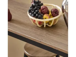 New SoBuy Bartisch Set 5-teilig Essgruppe Esstisch mit 4 Hockern Braun-Schwarz OGT22-SCH