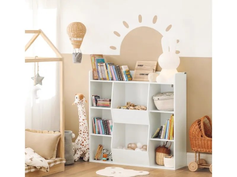 Discount SoBuy Bücherregal für Kinder Kinderregal Aufbewahrungsregal Standregal KMB55-W