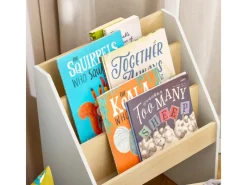 SoBuy Bücherregal Kinderregal mit 3 Ablagefächern und 1 Spielzeugtruhe KMB104-HG