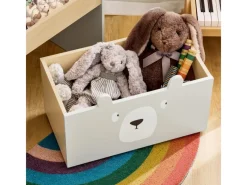 SoBuy Bücherregal Kinderregal mit 3 Ablagefächern und 1 Spielzeugtruhe KMB104-HG