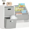 SoBuy Bücherregal Kinderregal mit Boxen Aufbewahrungsregal Weiß KMB76-W