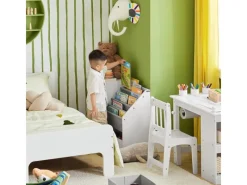 SoBuy Bücherregal Kinderregal mit Boxen Aufbewahrungsregal Weiß KMB76-W