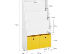 Sale SoBuy Bücherregal Kinderregal mit 2 Boxen Aufbewahrungsregal Weiß KMB69-W