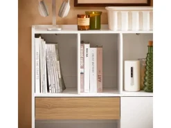 Hot SoBuy Bücherregal mit Schublade und Tür Aufbewahrungsregal mit Fächern STR11-WN