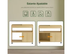 SoBuy Beistelltisch Couchtisch mit Rollen Druckertisch Aktenschrank FBT152-N