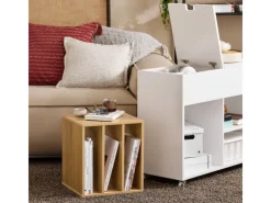 SoBuy Beistelltisch Druckertisch mit Rollen Couchtisch Aktenschrank FBT134-W