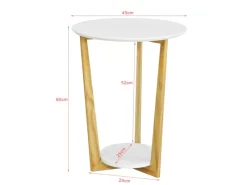 SoBuy Beistelltisch mit 2 Ablagen Couchtisch Balkontisch FBT52-WN