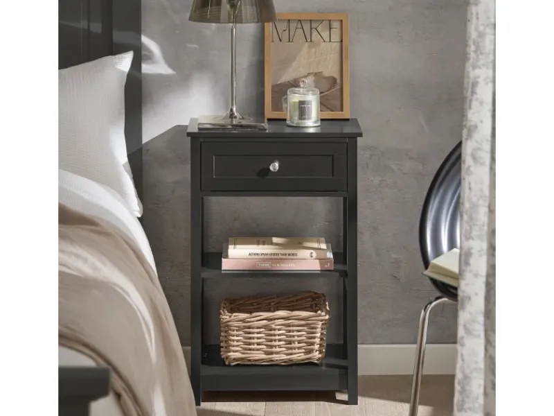 New SoBuy Beistelltisch Nachttisch mit Schublade und 2 Ablagen 45x68x30cm Schwarz FBT46-SCH