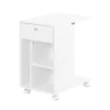 Discount SoBuy Couchtisch mit Tablet Schiene Beistelltisch mit Rollen Weiß FBT148-W