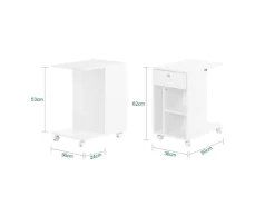 Discount SoBuy Couchtisch mit Tablet Schiene Beistelltisch mit Rollen Weiß FBT148-W