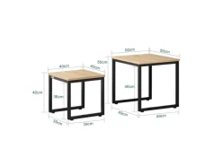 Discount SoBuy 2er Set Couchtisch Beistelltisch Sofatisch Kaffeetisch Natur FBT42-N