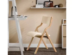 New SoBuy Esszimmerstuhl Klappstuhl Küchenstuhl Polsterstuhl mit Lehne FST40-W Beige