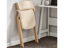 New SoBuy Esszimmerstuhl Klappstuhl Küchenstuhl Polsterstuhl mit Lehne FST40-W Beige