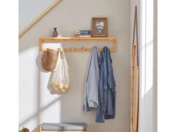 SoBuy Flurgarderobe Wandgarderobe Handtuchhalter aus Bambus FHK06-N