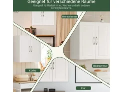 SoBuy Hängeschrank Badezimmerschrank mit Verstellbarem Regal 60x60x30cm Weiß FRG231-W