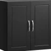 Online SoBuy Hängeschrank Badezimmerschrank mit Verstellbarem Regal 60x60x30cm Schwarz FRG231-SCH