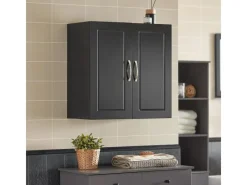 Online SoBuy Hängeschrank Badezimmerschrank mit Verstellbarem Regal 60x60x30cm Schwarz FRG231-SCH