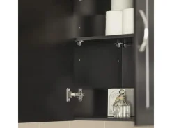 Online SoBuy Hängeschrank Badezimmerschrank mit Verstellbarem Regal 60x60x30cm Schwarz FRG231-SCH