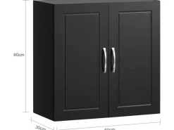 Online SoBuy Hängeschrank Badezimmerschrank mit Verstellbarem Regal 60x60x30cm Schwarz FRG231-SCH
