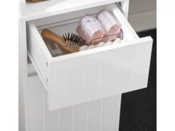 SoBuy Hochschrank Badregal Badezimmerschrank Badezimmermöbel Weiß BZR109-W