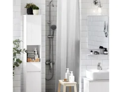 SoBuy Hochschrank Badregal Badezimmerschrank Badezimmermöbel Weiß BZR109-W