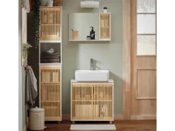 SoBuy Hochschrank Badregal Badezimmerschrank Badezimmermöbel BZR127-W