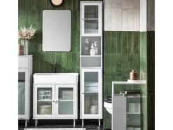 Online SoBuy Hochschrank Badschrank Badregal Badezimmerschrank Weiß BZR118-W