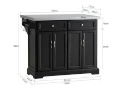 Best SoBuy Kücheninsel Küchenwagen Küchenschrank Servierwagen Schwarz FKW71-SCH